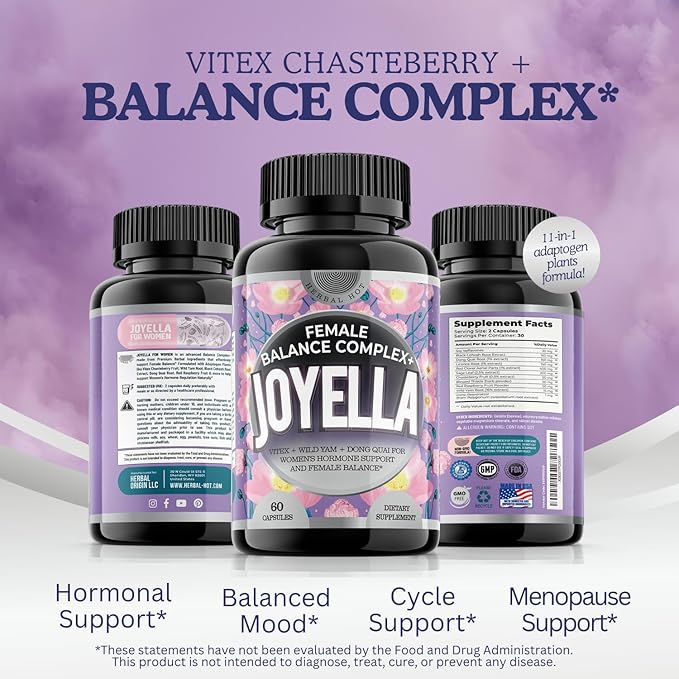 Vitex Chasteberry Supplement for Women - Adaptogens Balance Complex w. Black Cohosh and Dong Quai - Hormone Balance for Women w. Wild Yam Root - Mood Plus Hormone Harmony 60 Caps USA
