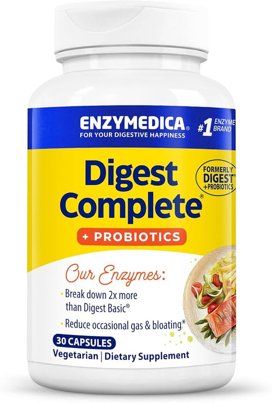 Enzymedica, Digest Complete + Probiotics, Full-Range, 800 Million 30 Count