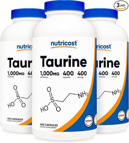 Nutricost Taurine 1000mg; 400 Capsules (3