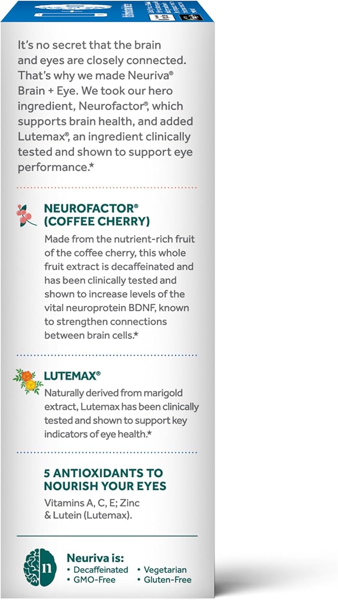NEURIVA Brain + Eye Supplement 30ct Capsules