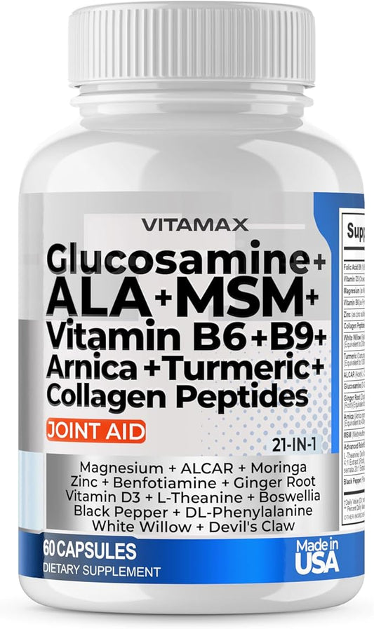 Glucosamine MSM Turmeric ALCAR Boswellia ALA 60ct