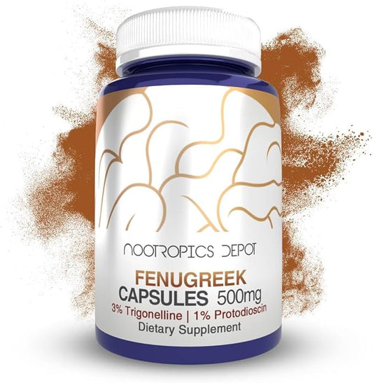 Nootropics Depot Fenugreek Extract Capsules 500mg | 60 ct 3% Trigonelline, 1% Protodioscin