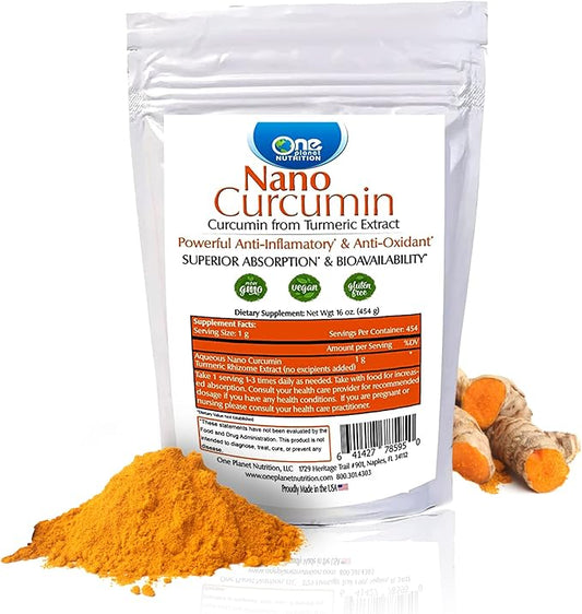 Nano Curcumin Powder, Turmeric Curcumin Water 16 oz (454g)
