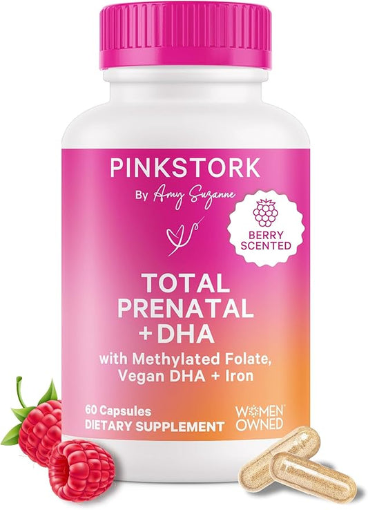 Pink Stork Total Prenatal Vitamins B12 - 60 Capsules, 1 Month