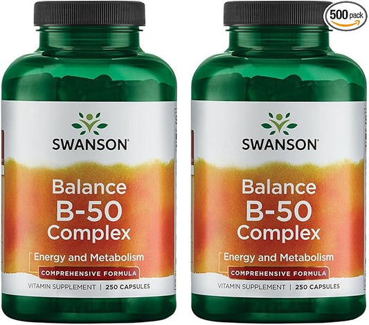 Swanson B-50 B-Complex 250 Capsules (2 Pack)