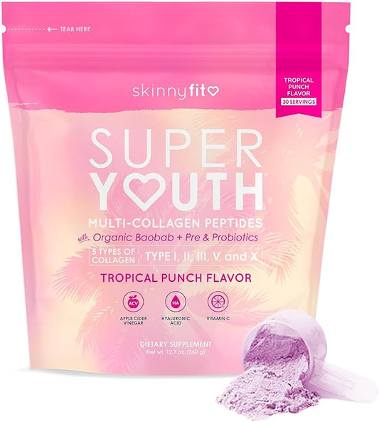 SkinnyFit Super Youth Tropical Punch Multi-Collagen 30 Servings
