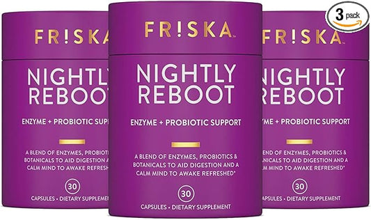 FRISKA Nightly Reboot Enzyme and Probiotics 90 Capsules
