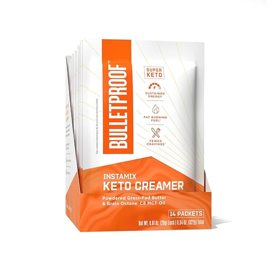 Bulletproof InstaMix Original Unflavored Keto Coffee Creamer Packets, Pack of 14, Powdered Grass-Fed Butter and Brain Octane C8 MCT Oil, Supports Brain Function