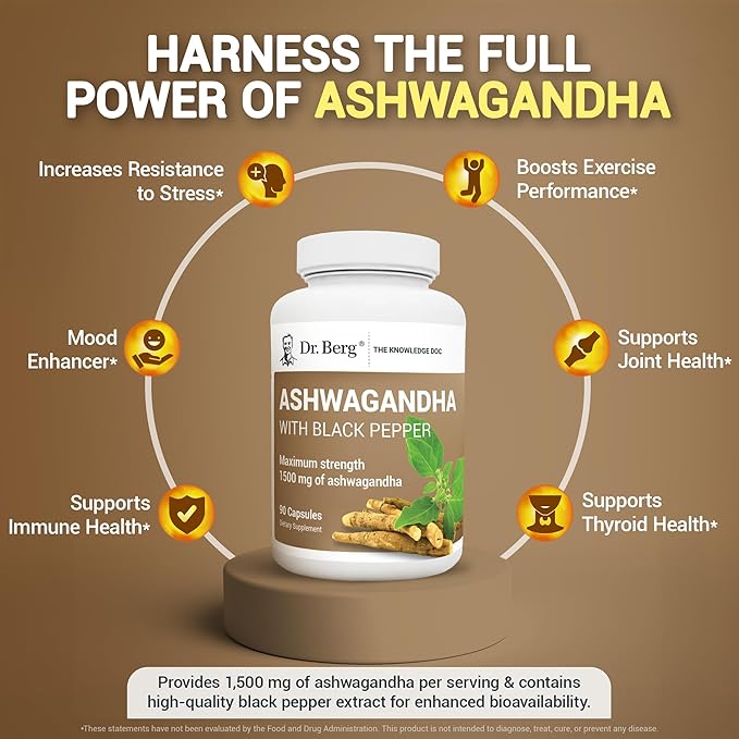 Dr. Berg Ashwagandha Capsules 1500mg 90 Capsules