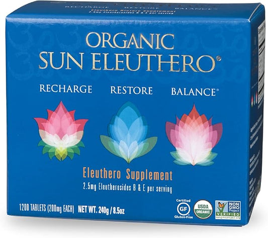 Sun Chlorella Organic Sun Eleuthero Root 200 mg 1200 Tablets