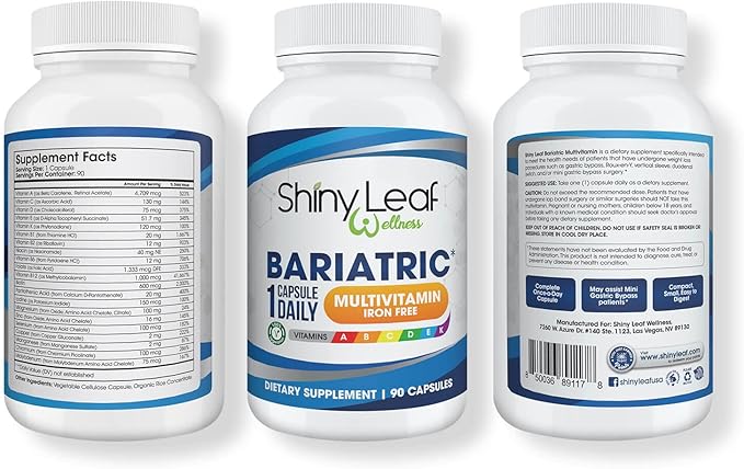 Shiny Leaf Bariatric Multivitamin Iron-Free Capsules (3 Months 90 Caps)