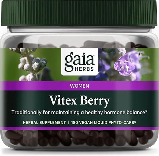 Gaia Herbs Vitex Berry - Supports Hormone Balance & Fertility for Women - Healthy Progesterone for Menstrual Health - 180 Vegan Caps (90-Day Supply)
