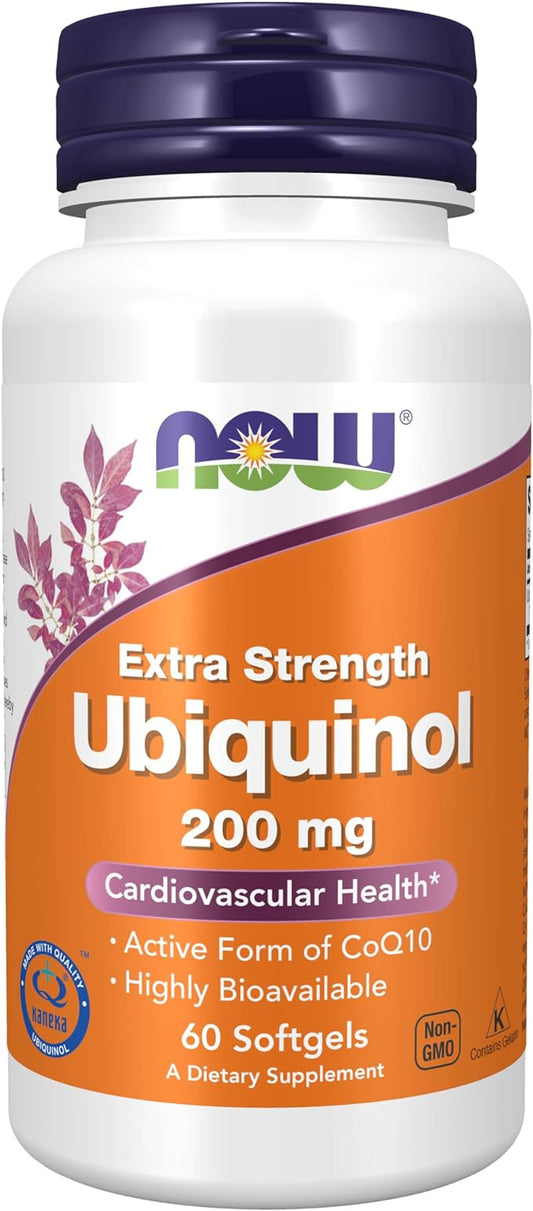 NOW Supplements, Ubiquinol 200 mg, High CoQ10), 60 60 Softgels
