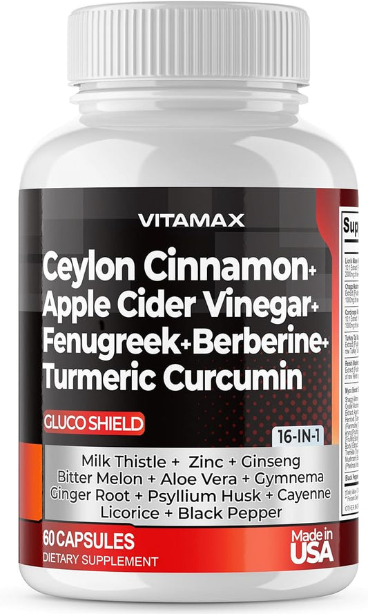 Ceylon Cinnamon 3000mg Apple Cider Vinegar 3000mg Turmeric 2000mg - 2000mg Berberine 1500mg Bitter 60ct
