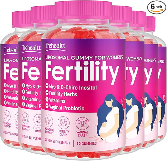 Fertility Supplements for Women, Prenatal Vitamins with Myo-Inositol & D-Chiro Inositol, Folate, Herbs, for Hormonal Balance, Fertility & Vaginal Care, 360 Prenatal Gummies (Raspberry)