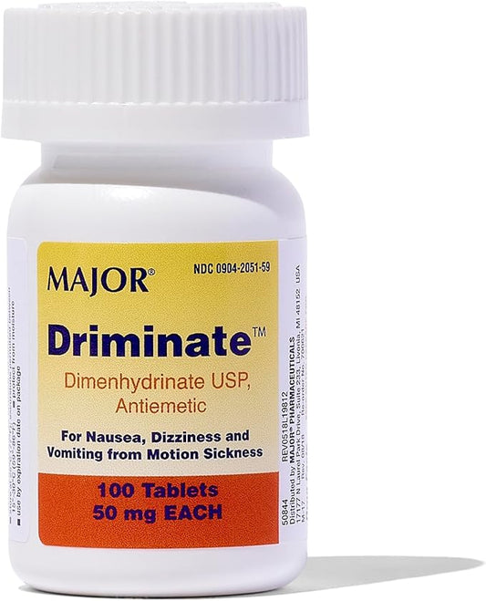 MAJOR Driminate - Dimenhydrinate 50mg Motion 100 Tablets