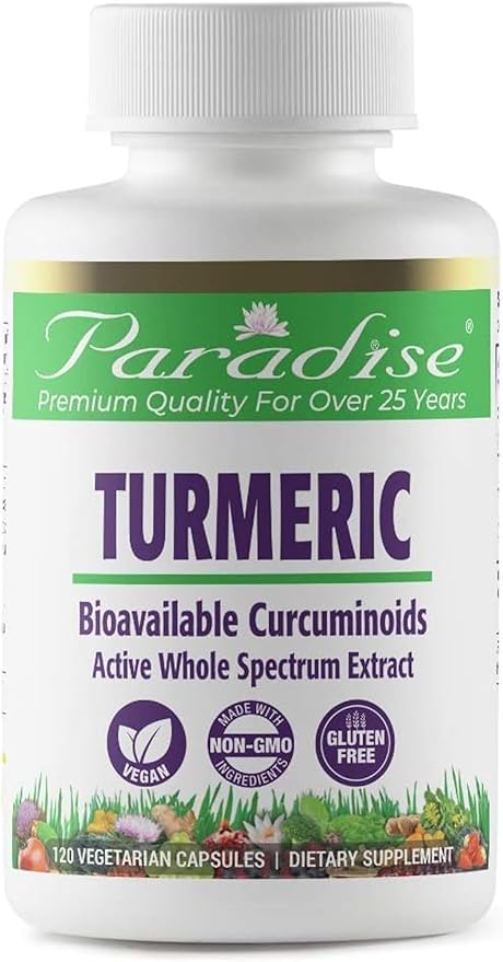 Paradise Organic Turmeric Rhizome Extract, Active 120 Vegetarian