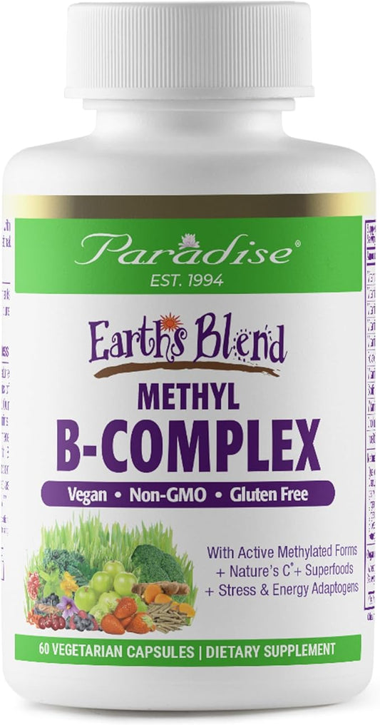 Paradise Herbs, Earth's Blend B-Complex, Methylated, 60