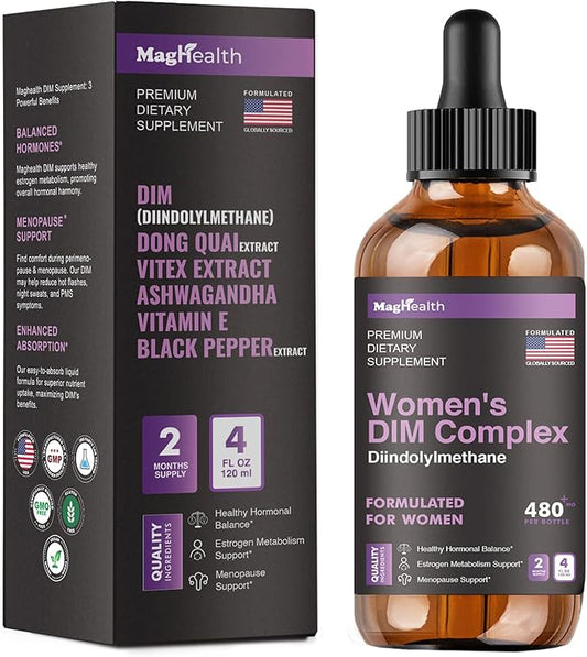 DIM Supplement | with Ashwagandha, Dong Quai, Vitex Extracts, 200mg Diindolylmethane - Hormone Balance, Menopause Supplements - PMS & Antioxidant Support - Women and Men | 60 Day Supply