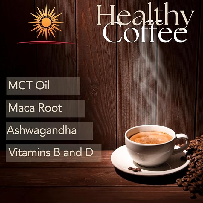 Morning Medic Wellness Coffee with Ashwagandha, MCT Oil, Maca Root, Vitamin B6, Vitamin B12, Vitamin D, and Cinnamon, Ground Coffee Medium Roast, 12 oz