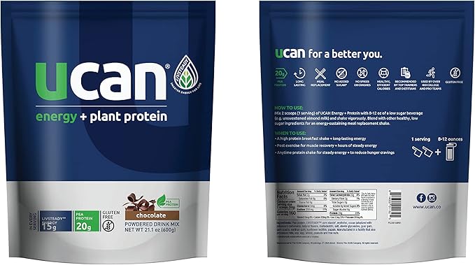 UCAN Energy + Plant Protein Powder 20g Pea -12 Servings