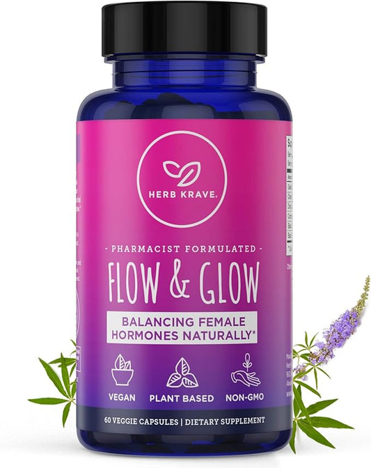 Flow and Glow Natural Hormone Balance 60 Vegan (1 Pack)