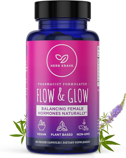 Flow and Glow Natural Hormone Balance 60 Vegan (1 Pack)