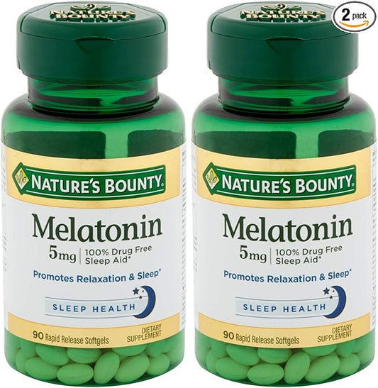 Nature's Bounty Melatonin 5mg, 90 Softgels 2)