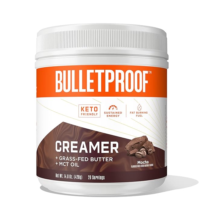 Bulletproof Mocha Creamer, 14.8 Ounces, Keto Coffee Creamer with MCT Oil, Grass-Fed Butter, and Real Cocoa, Supports Brain Function