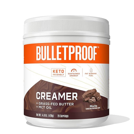 Bulletproof Mocha Creamer, 14.8 Ounces, Keto Coffee Creamer with MCT Oil, Grass-Fed Butter, and Real Cocoa, Supports Brain Function