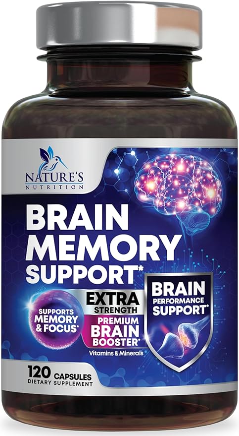 Brain Supplements for Memory and Focus - 40 Nootropics & Vitamins to Support Mental Alertness, Clarity & Concentration, Brain Health Cognitive Memory Pills, B6, B12, Phosphatidylserine - 120 Capsules