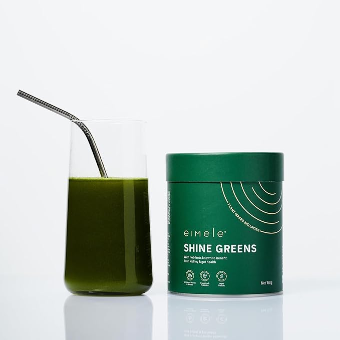 | Shine Greens | Plant-Based Superfood Greens Powder for Gut Health | Supports Energy, Digestion & Immunity | Packed with Antioxidants, Essential Nutrients & Probiotics | 42 Servings (5.29oz)