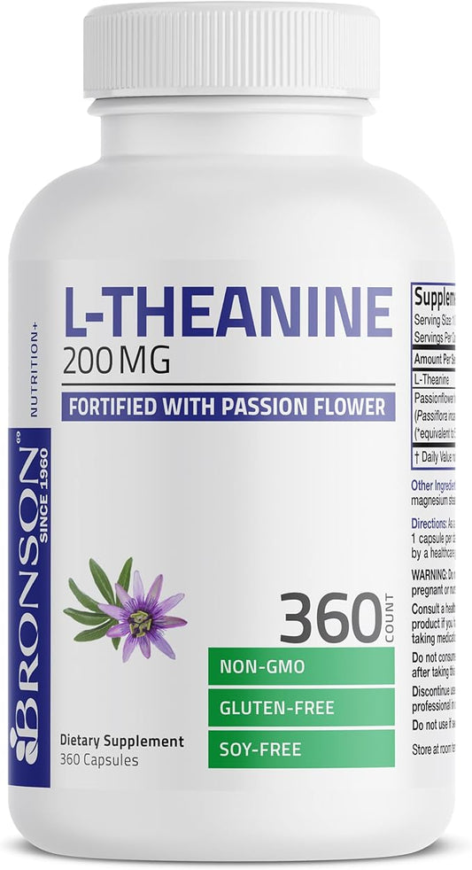 Bronson L-Theanine 200mg (Double-Strength) with Passion 360 Capsules