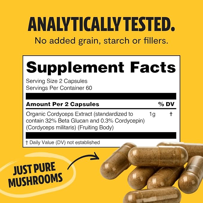 FreshCap Cordyceps Mushroom Supplements (120 Capsules)