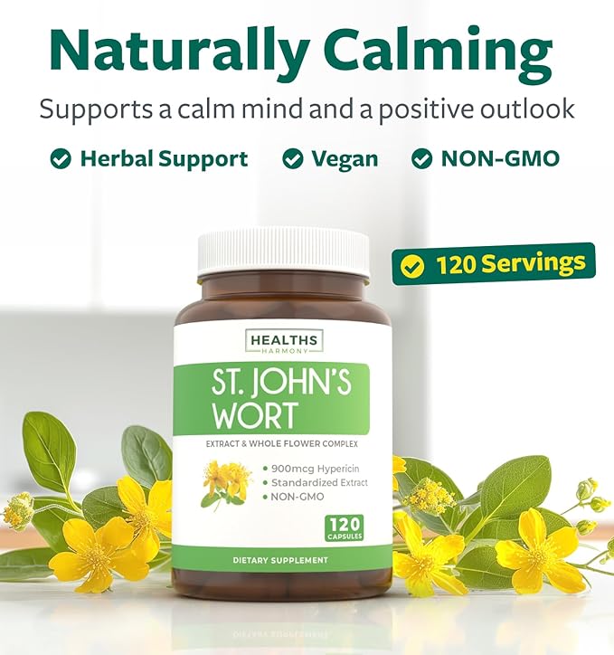 St. John's Wort 120 Capsules 900mcg Hypericin 500mg Per