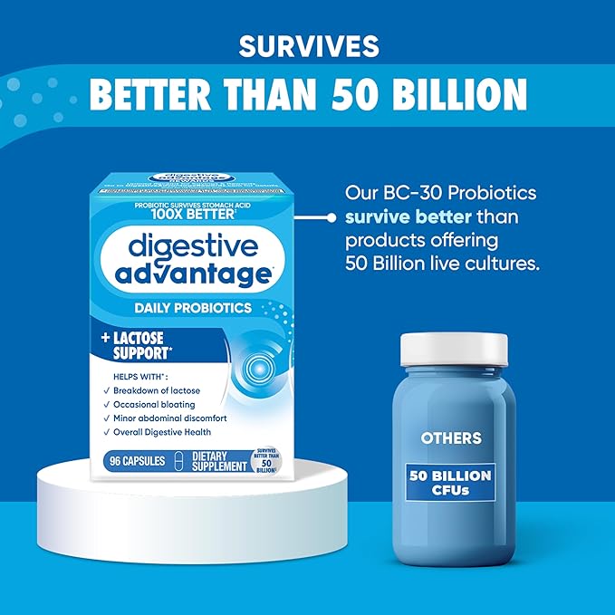 Digestive Advantage Probiotics + Lactase Digestive 96ct