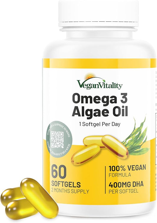 Vegan Vitality Vegan Omega 3 Supplement 60 Plant 3 Oil