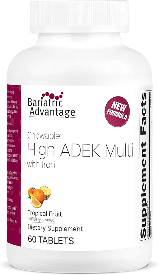 Bariatric Advantage Chewable High ADEK with Iron 60 Tablets