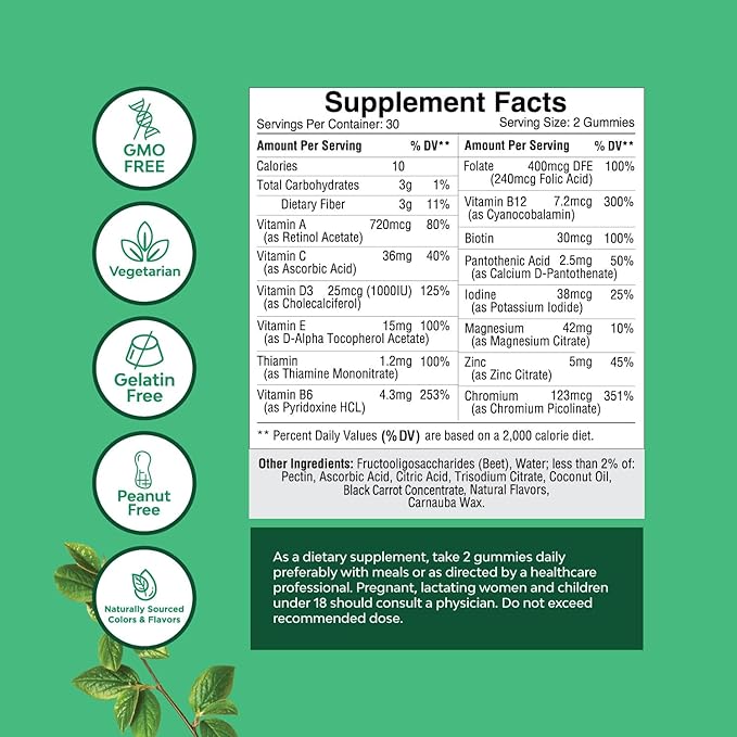 Sugar Free Gummy Vitamins for Teen 12-17 Gummies 12-17 for 12-17 and
