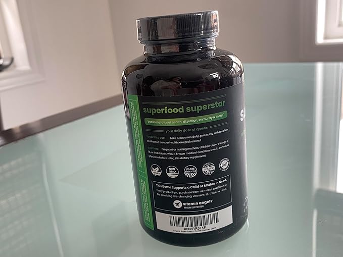 NutraChamps Organic Super Greens Capsules - Alfalfa, Spirulina, Chlorella & More - Antioxidant, Digestive Enzyme & Probiotic Blends - 150 Green Superfood Capsules
