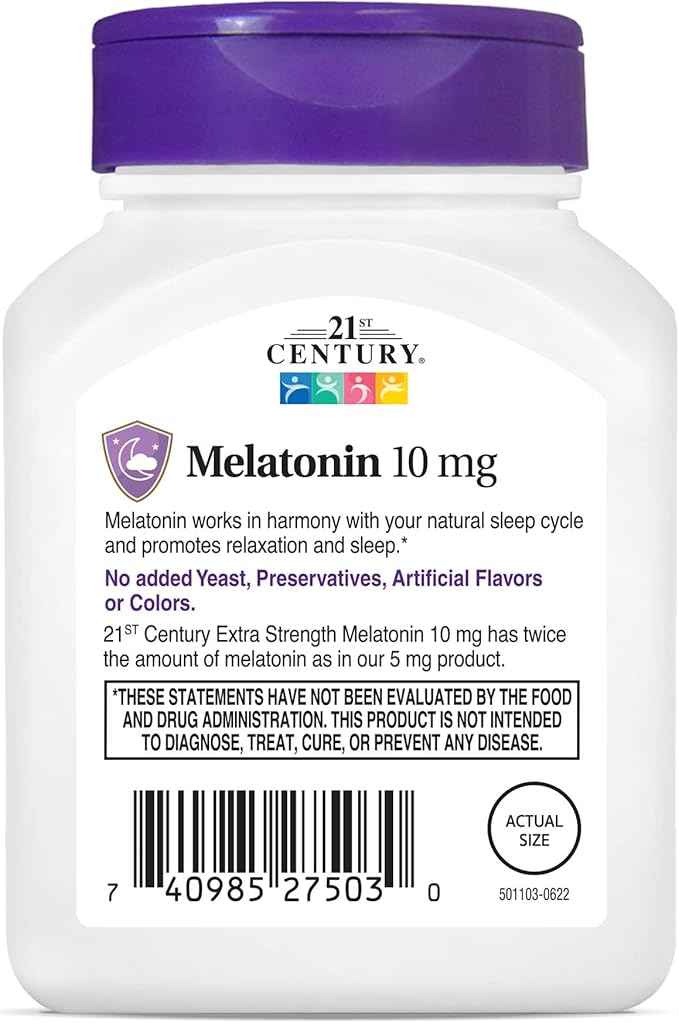 21st Century, Melatonin Quick Dissolve Tablets 10 mg, 120 Count