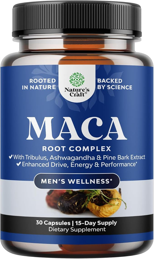 Potent Black Maca Root Capsules for Men