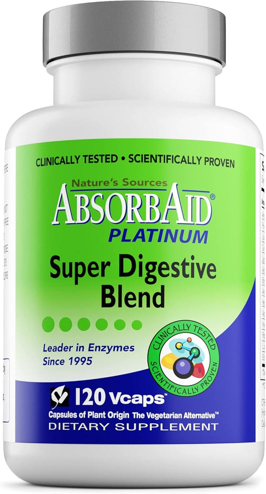 AbsorbAid Platinum Digestive Enzyme Support 120 12 Digestive 2 Probiotics