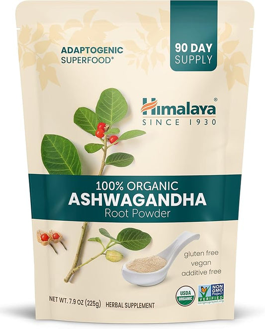 Himalaya Organic Ashwagandha Powder, Adaptogenic Superfood 7.9 oz, 3 Month