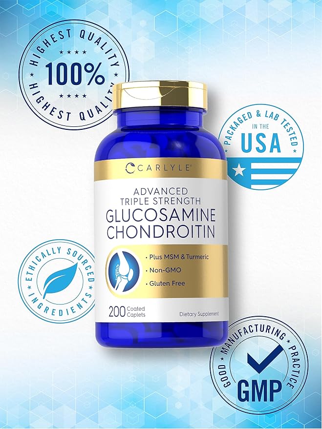 Carlyle Glucosamine Chondroitin MSM Turmeric 4050 mg 200 Count