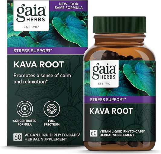 Gaia Herbs Kava Root 60 Vegan (20-Day Supply)