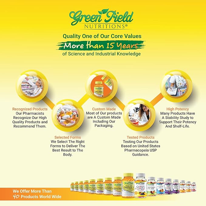 Greenfield Nutritions Halal Multivitamins for Women 60 Gelatin 27+ Vitamin B12, C, D3, Iron