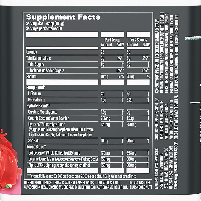 Pre Workout Powder Energy Drink Supplement 30 Servings