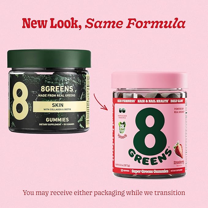 8Greens Skin Gummies with Collagen & Biotin 50 Vegan