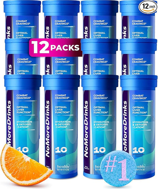 NoMoreDrinks Anti Alcohol Craving Supplement | Liver Detox & Combat Cravings | Energy Support Alcohol Replacement Drink | Organic Milk Thistle Supplement & Dandelion Root & 5HTP | (120) Energy Pills